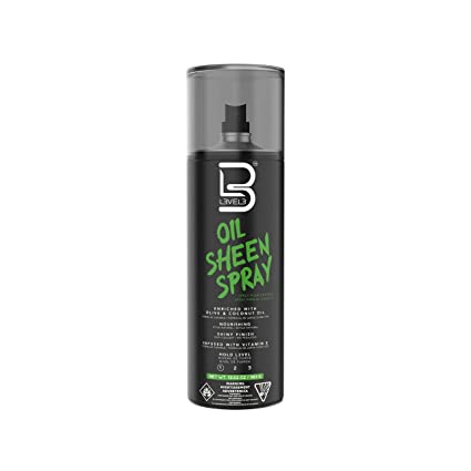 Frasco spray preto B3 Levels Oil Sheen Spray com tampa transparente