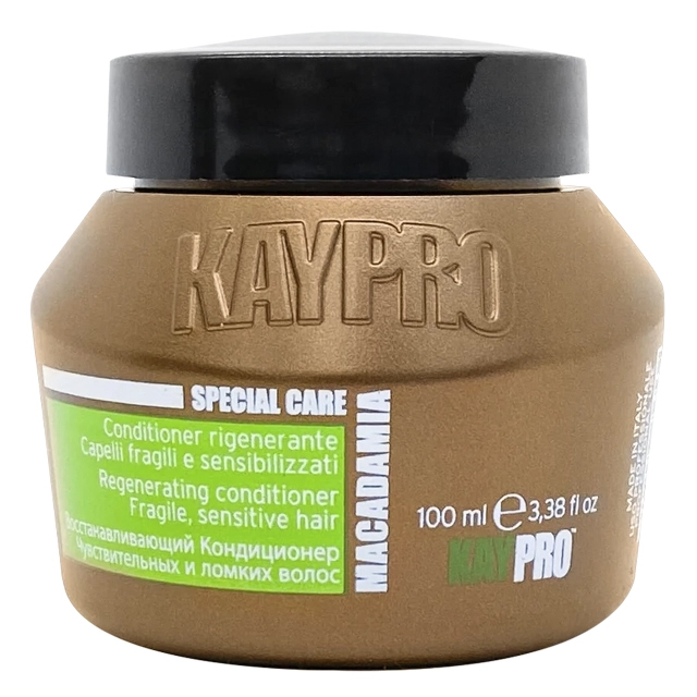 Condicionador regenerador KayPro 100 ml em embalagem castanha com tampa preta
