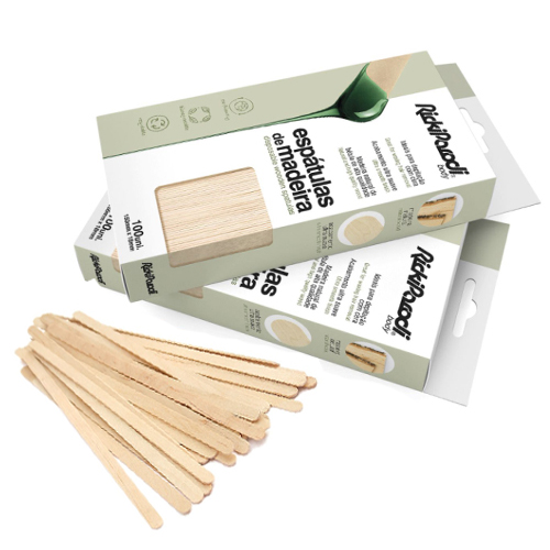 RICKIPARODI ESPÁTULA CERA BUÇO MADEIRA 11CM 100 UNIDADES 70200003