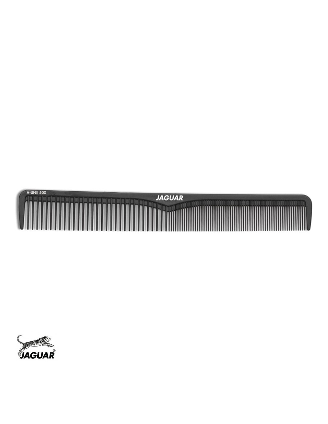 Pente preto com texto Jaguar sobre fundo branco
