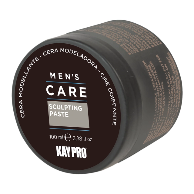 Pote preto de pasta modeladora KayPro Men's Care com 100 ml