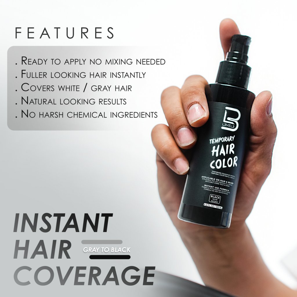 LEVEL3 SEMI PERM TEMPORARY COLOR BLACK COR NEGRO 125ML