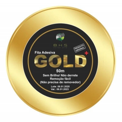 BHS FITA GOLD SEM BRILHO NÃO DERRETE FACIL REMOÇÃO  50 Mts X 2cm  0033