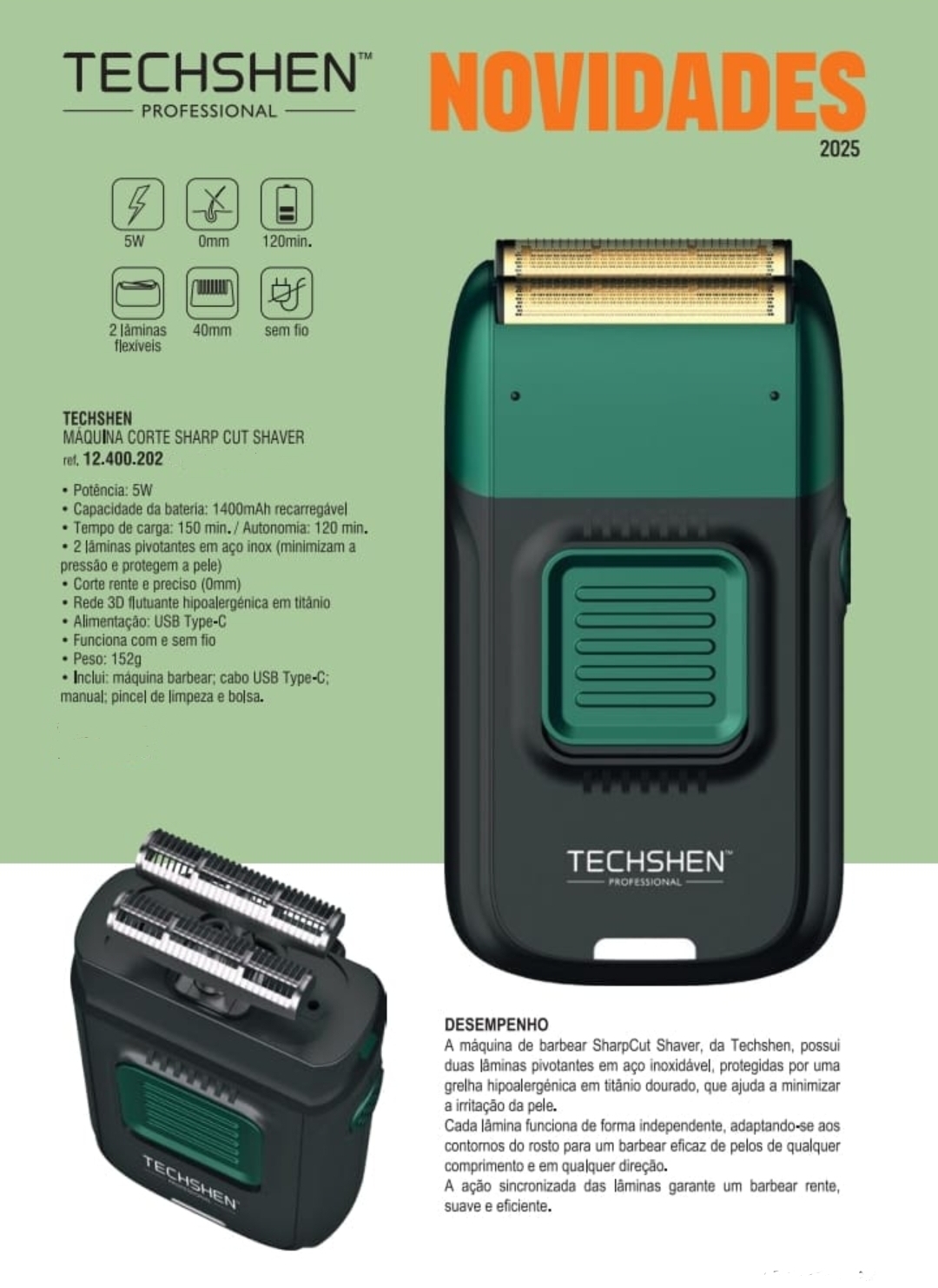 TECHSHEN SHAVER MÁQUINA BARBEAR SHARP CUT 12400202