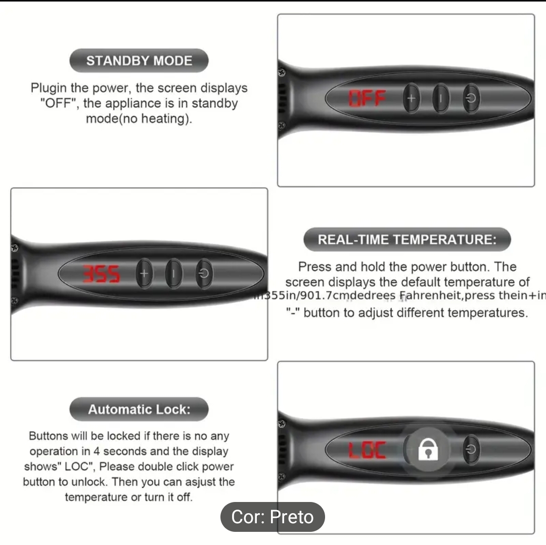 BARBERSHOP ESCOVA PROFISSIONAL ALISADORA 120º-230º BESA