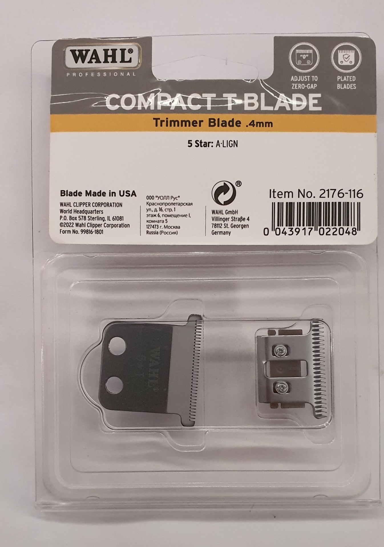 WAHL LÁMINA COMPLETA A-LIGN T-BLADE A-LIGN 32MM 02176-116