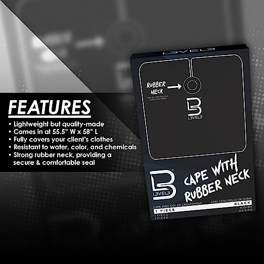 L3VEL3 CAPA DE CORTE NEGRA COM GOLA EM SILICONE 141x147cm