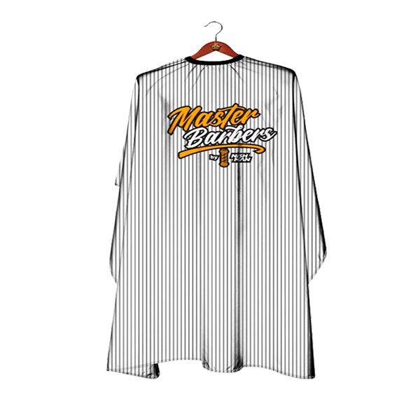 NISHMAN CAPA CORTE LISTADA MASTER BARBERS 149X160CM NMN-151-MAS-01