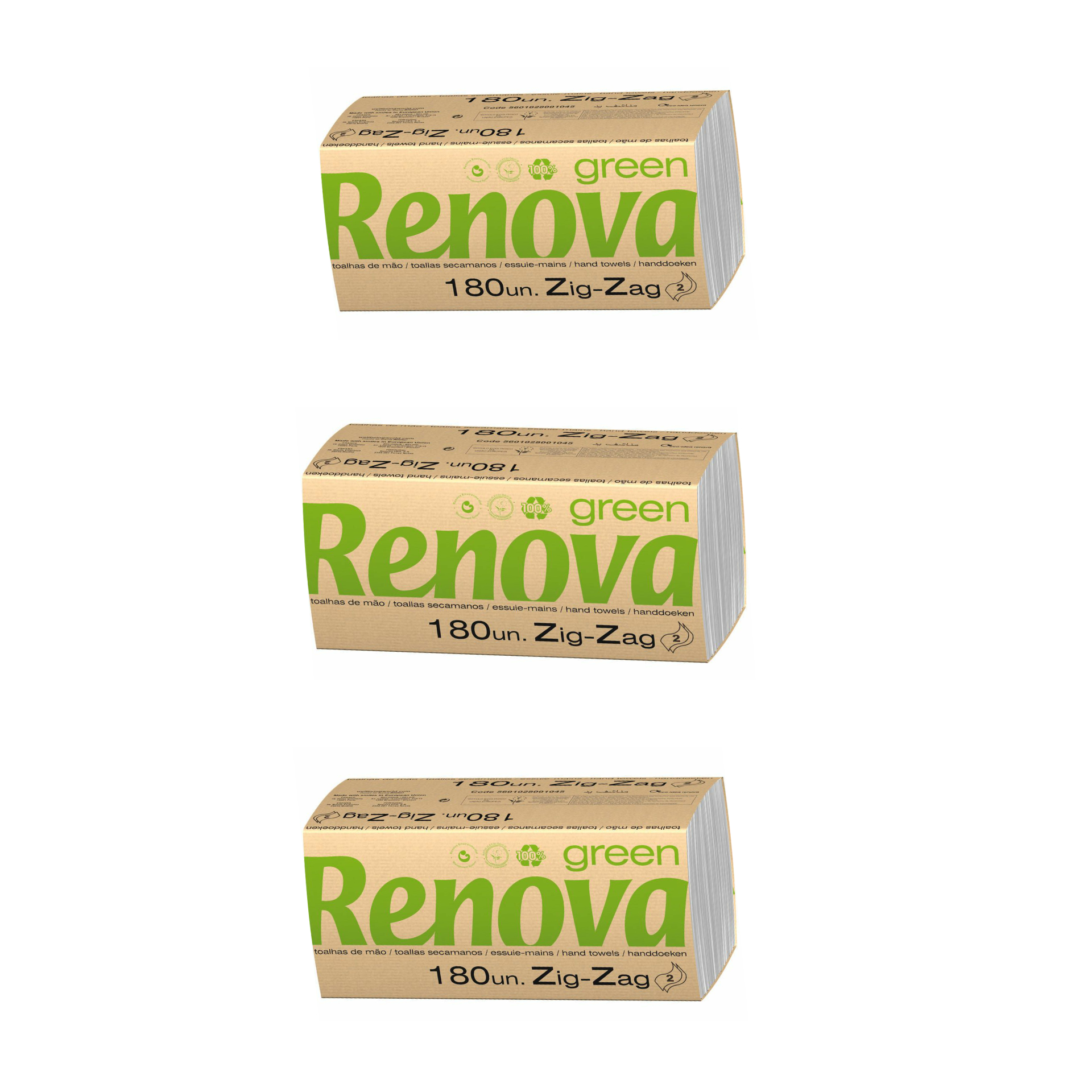 RENOVA TOALHA DE MÃO ZIG ZAG 540 FOLHAS RZZ540