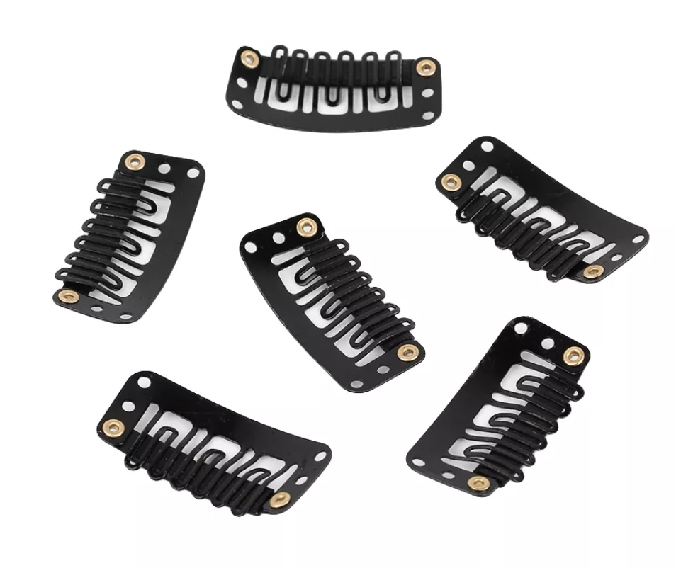 GRAMPOS METAL TIKTAK PARA PERUCA EXTENSÕES E PROTESE CAPILAR ( 6 UNID.X 24mm )