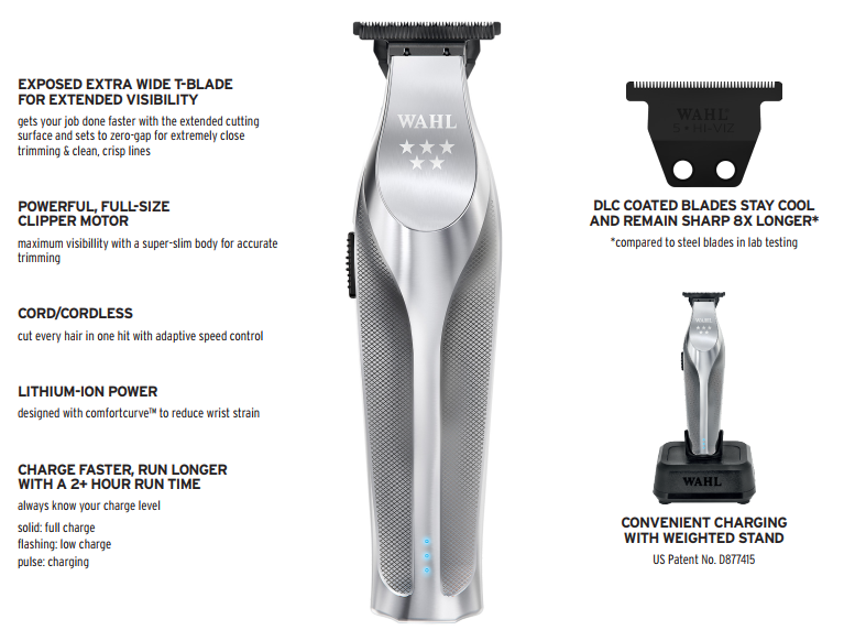 WAHL HI-VIZ LITIO TRIMMER CORDLESS 3023702