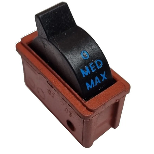 Interruptor basculante preto MED MAX em moldura castanha