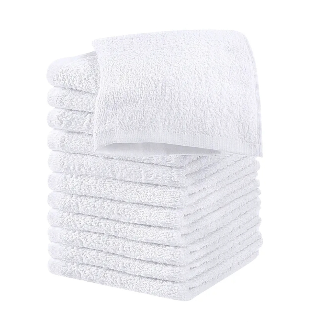 EUROSTIL PACK 12 TOALHAS 100% ALGODAO BRANCA 40X80cm  380GRS  02947/58