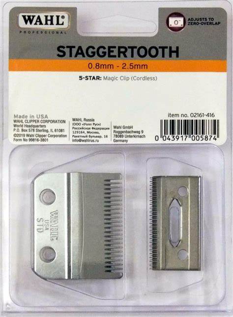 Cartucho de lâminas WAHL STAGGERTOOTH para máquina de cortar cabelo em embalagem