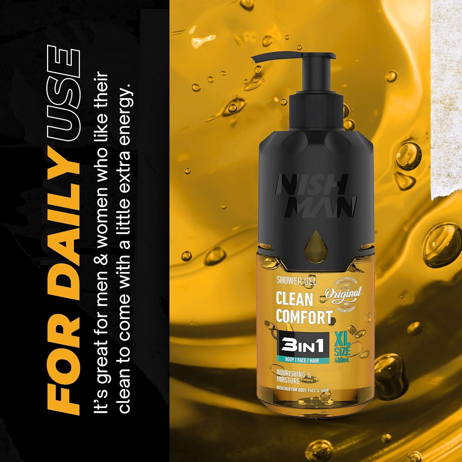 NISHMAN GEL DE BANHO CLEAN CONFORT 480ML NMN-225-CLE