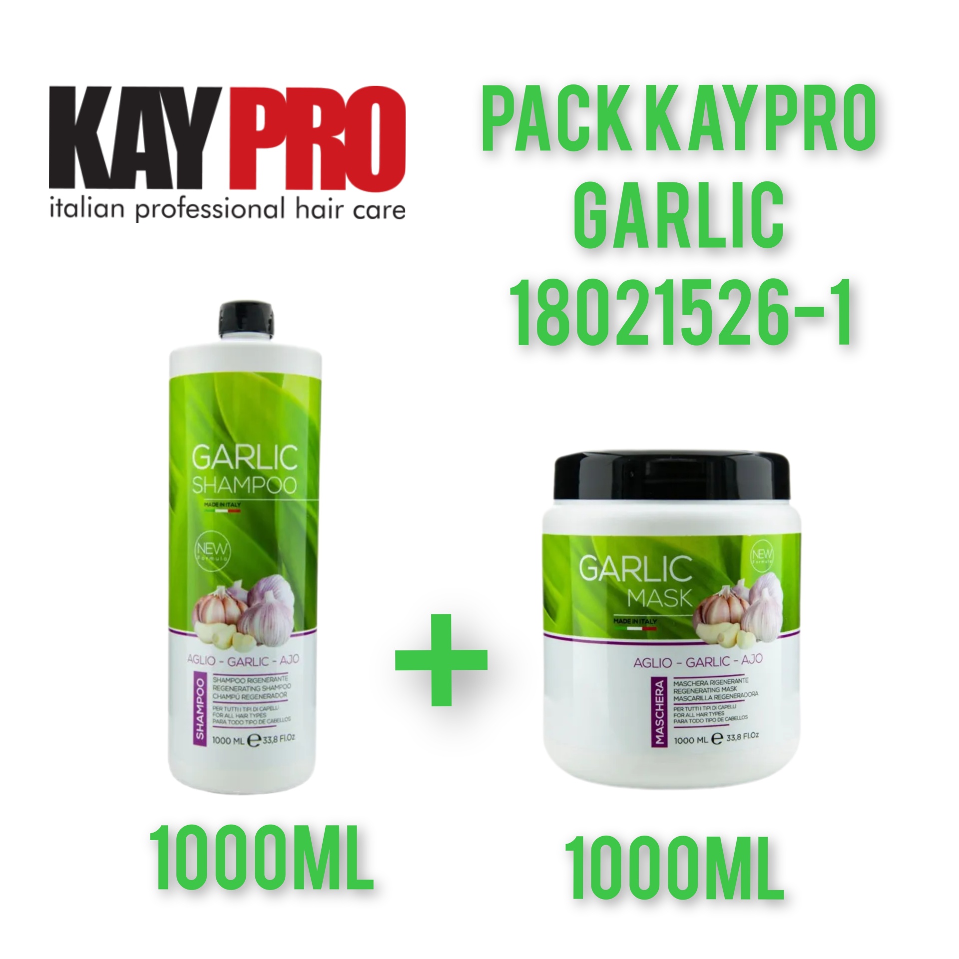 Pack de shampoo e máscara de alho KAYPRO para cabelo