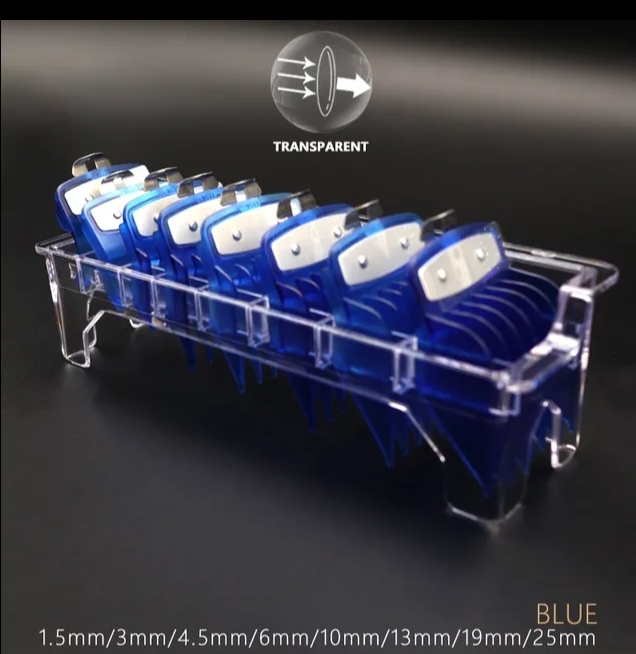 BARBERSHOP CONJUNTO 8 PENTES GUIA PREMIUM COMPATIVEL WAHL BLUE