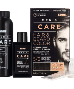 Kit de coloração para cabelo e barba KayPro masculino, preto e branco, com frasco castanho