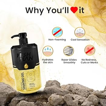 NISHMAN SHAVING GEL DE BARBEAR COM DOSEADOR GOLD OURO N8 1000ML  NMN-114-08