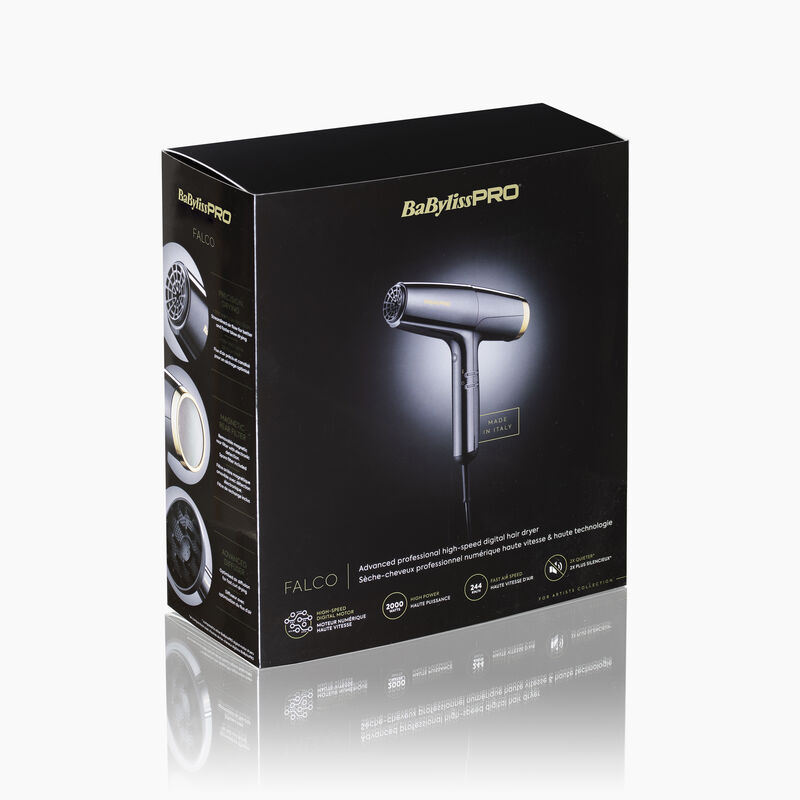 BABYLISS SECADOR FALCO PROFESSIONAL DIGITAL HAIR DRYER BLACK GOLD BAB8550E