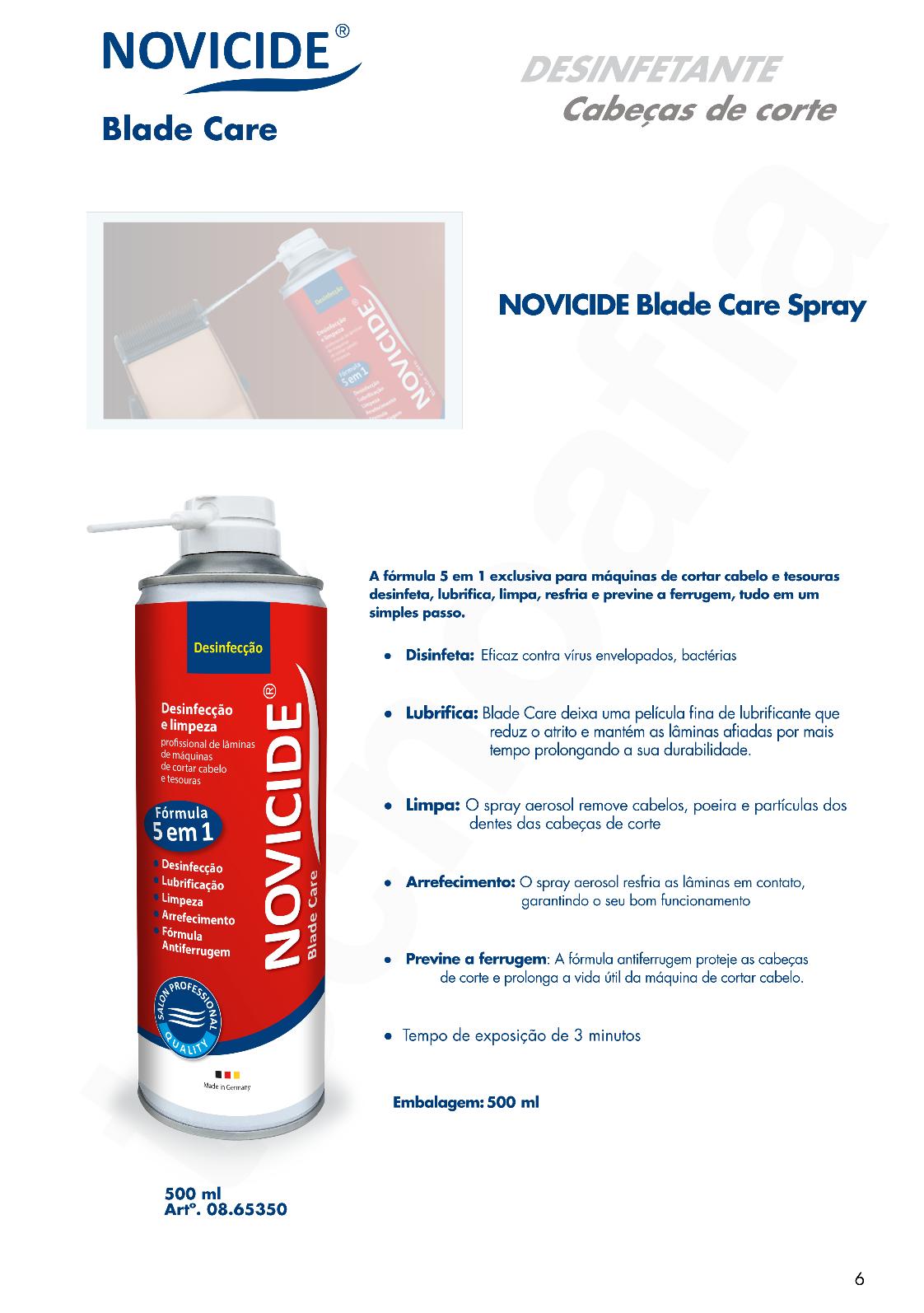 NOVICIDE BLADE CARE SPRAY LUBRIFICANTE DESINFETANTE 500ML  0865350