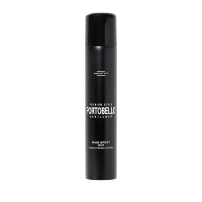 Spray de cabelo preto PORTOBELLO GENTLEMAN com tampa preta