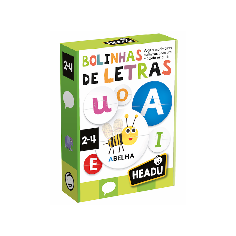 Caixa do jogo educativo Bolinhas de Letras com letras e abelha