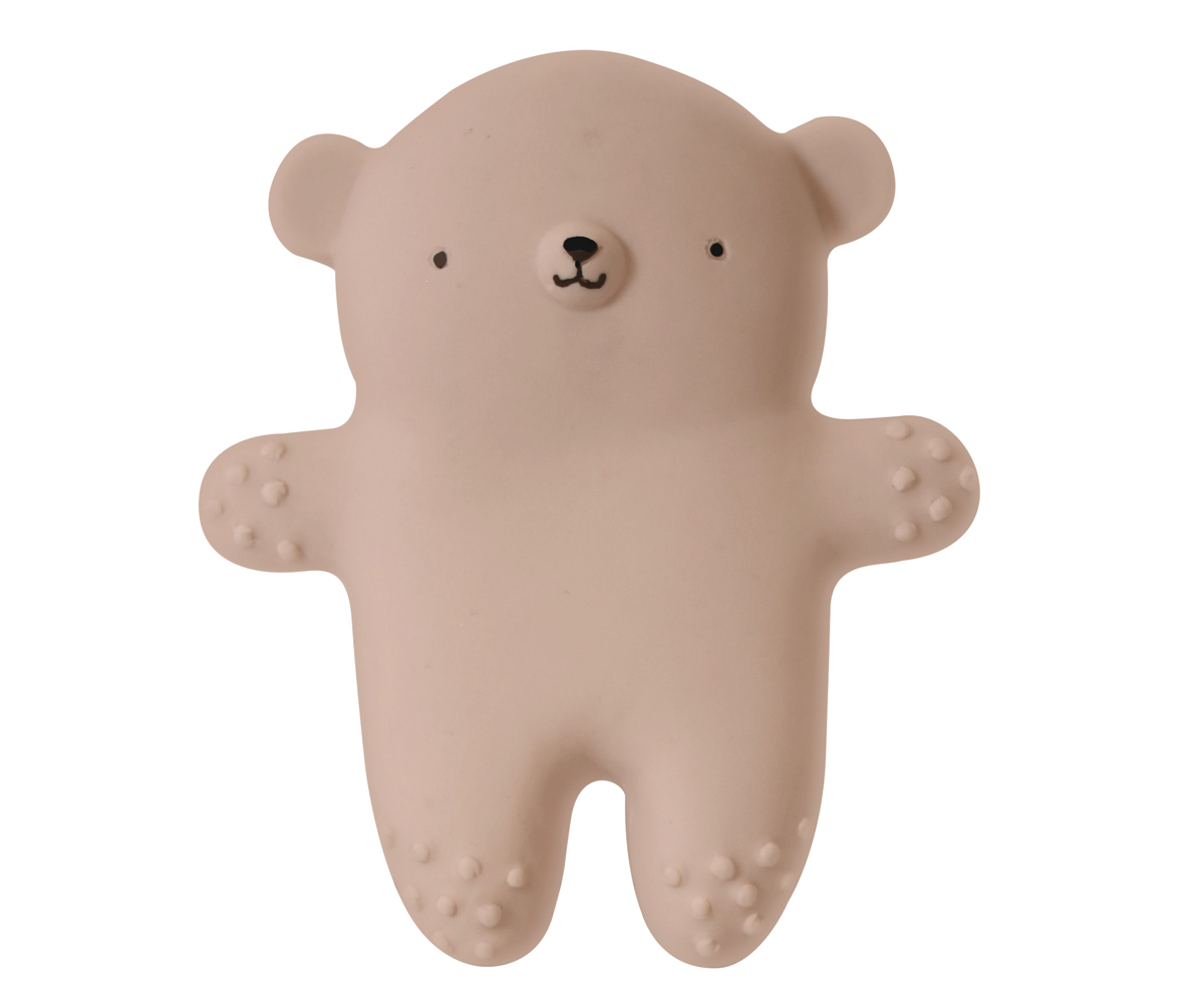 Figura decorativa em forma de urso cor-de-rosa claro com textura lisa