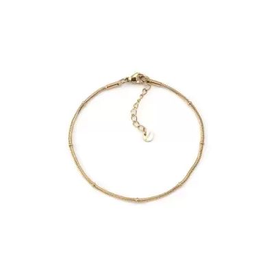 PULSEIRA AÇO CONTAS DOURADO