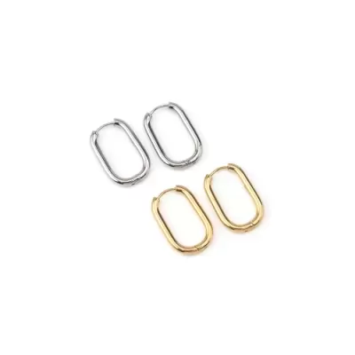 BRINCOS AÇO ARGOLA RETANGULAR