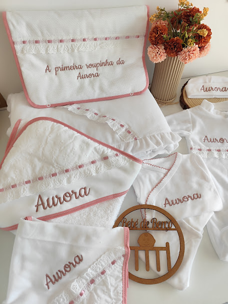 Toalha Banho com capuz e Fralda - Tema Ternura