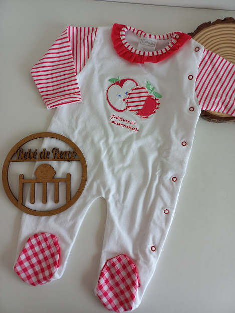 Babygrow de Algodão Maça do Amor - 3 Meses