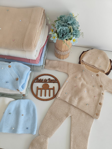 Camisola, calça e gorro Malha de Algodão