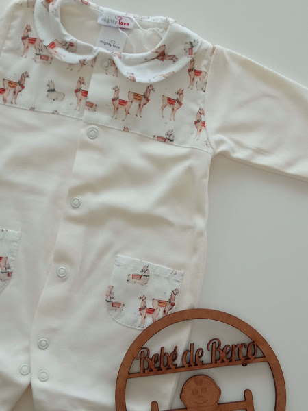 Pack / Conjunto de Algodão Tema Lama - tam 1 mês