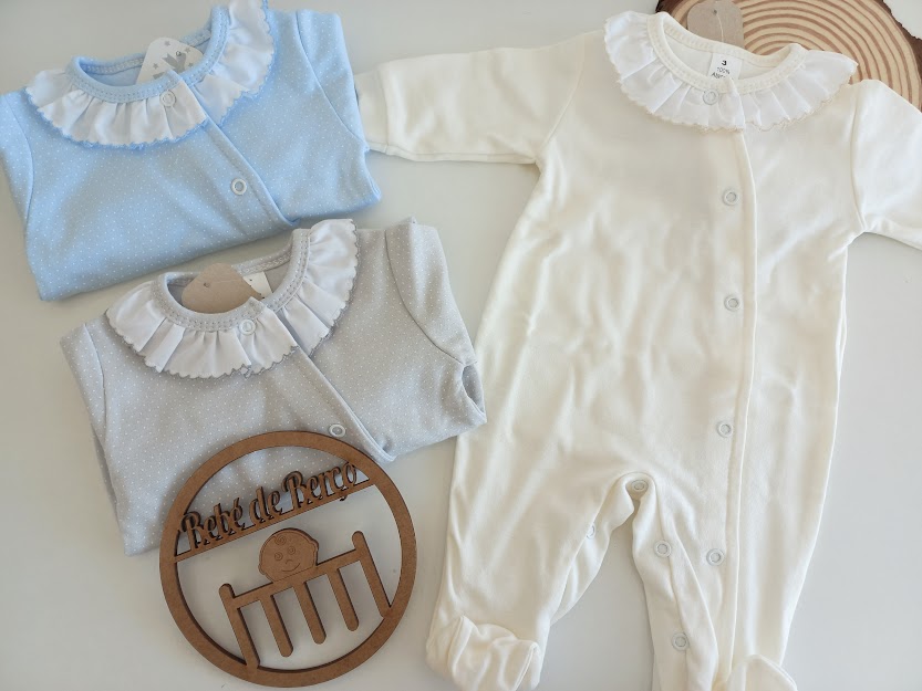 Babygrow Pintas de Gola em Algodão 3 Meses