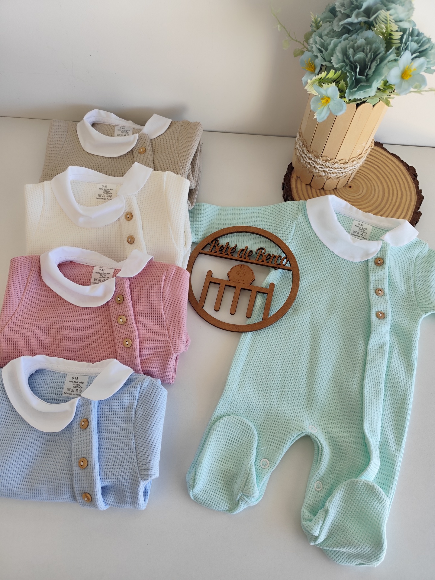 Babygrow de Algodão com abertura a frente