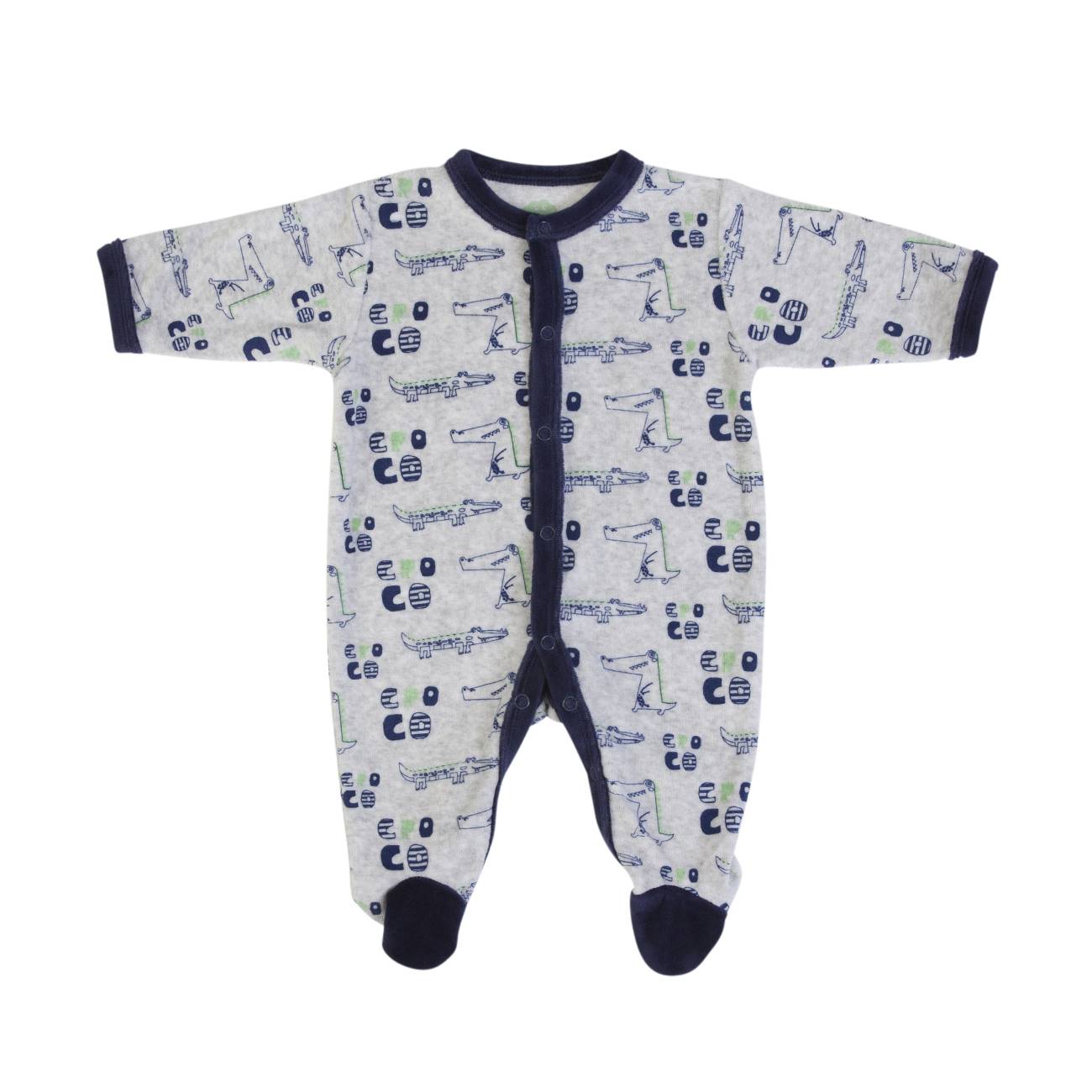 Babygrow em veludo Crocodilo