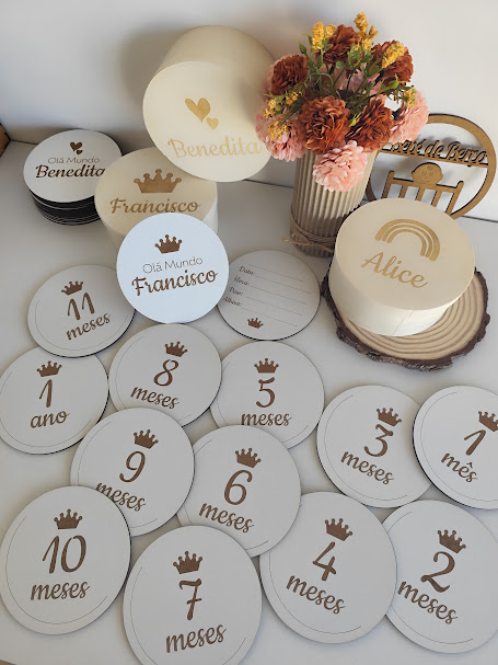 Kit de Placas de Nascimento (14 placas + caixa)