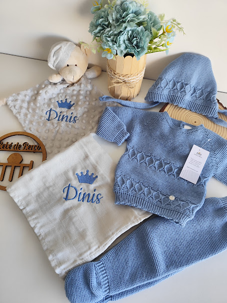 Conjunto de Malha 3 Peças com Touca