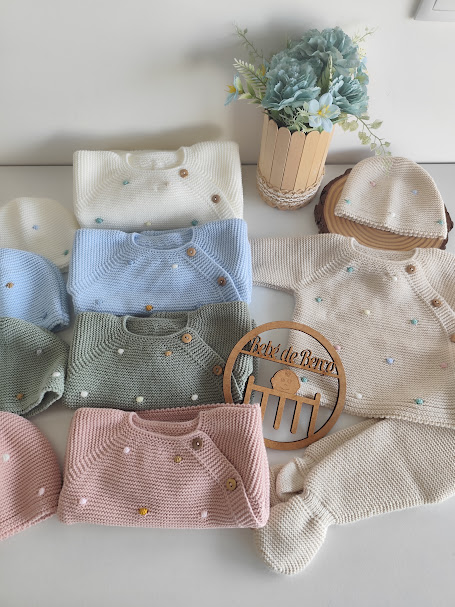 Conjunto de Malha 3 Peças com Gorro