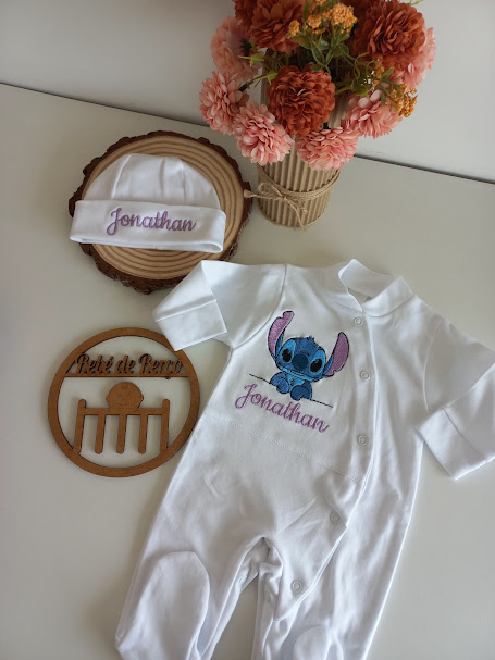 Babygrow e Acessórios Tema Stitch Personalizado