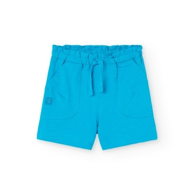 Short malha flame para o bebé menina turquesa