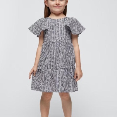 Vestido riscas com laço