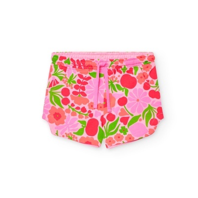 Bermuda malha floral para menina -BCI