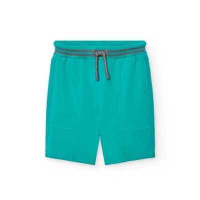 Bermuda felpa para menino eucalipto