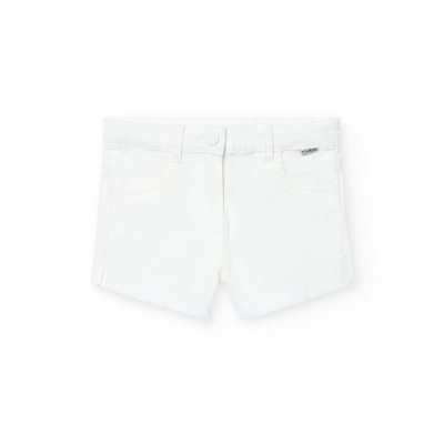 Short sarja elástica para menina branco