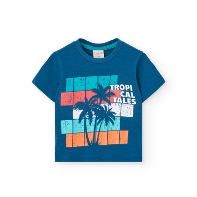 Camiseta malha para o bebé menino indigo