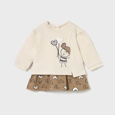 Vestido combinado felpa