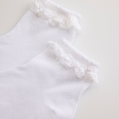 Meias com renda brancas