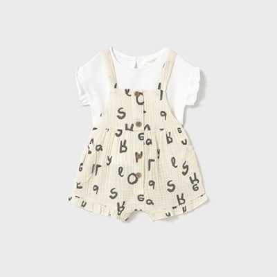 Conj. jardineira e camiseta